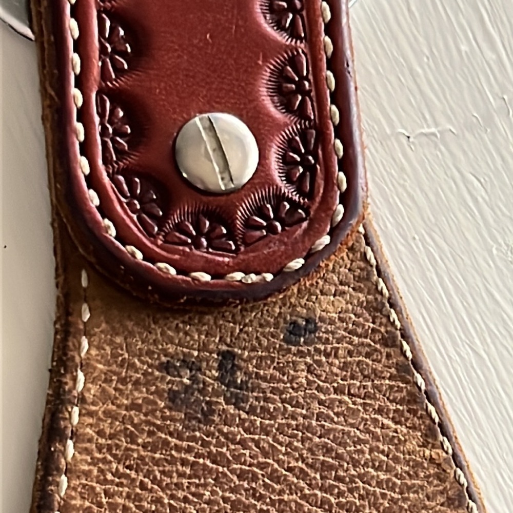 Solid Hand Hammered Leather Cartridge/Bullet Belt… - image 8